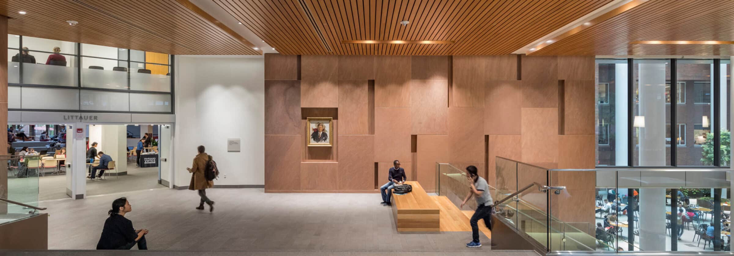 Interior of Wexner Entrance at Harvard Kennedy School.+C26:C27