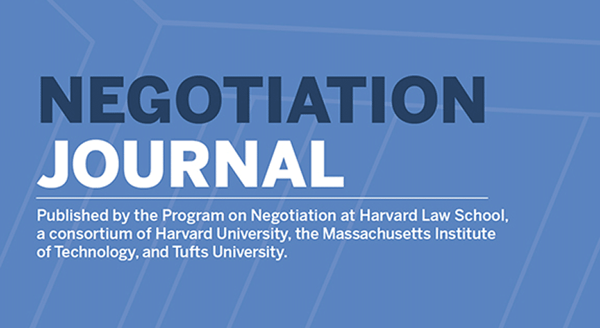 Cover of the Negotiation Journal